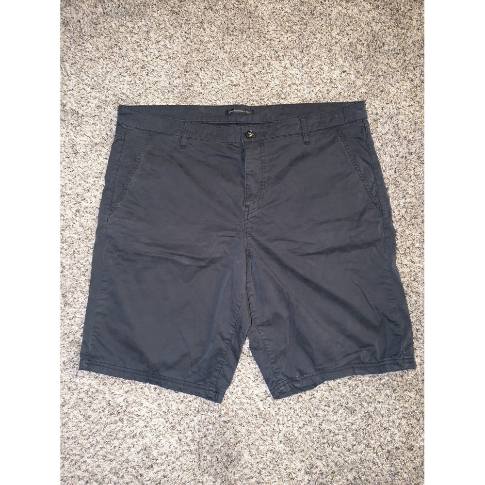 John Varvatos USA Shorts Black Flat Front Cotton Chino 10" Inseam Men's Size 38